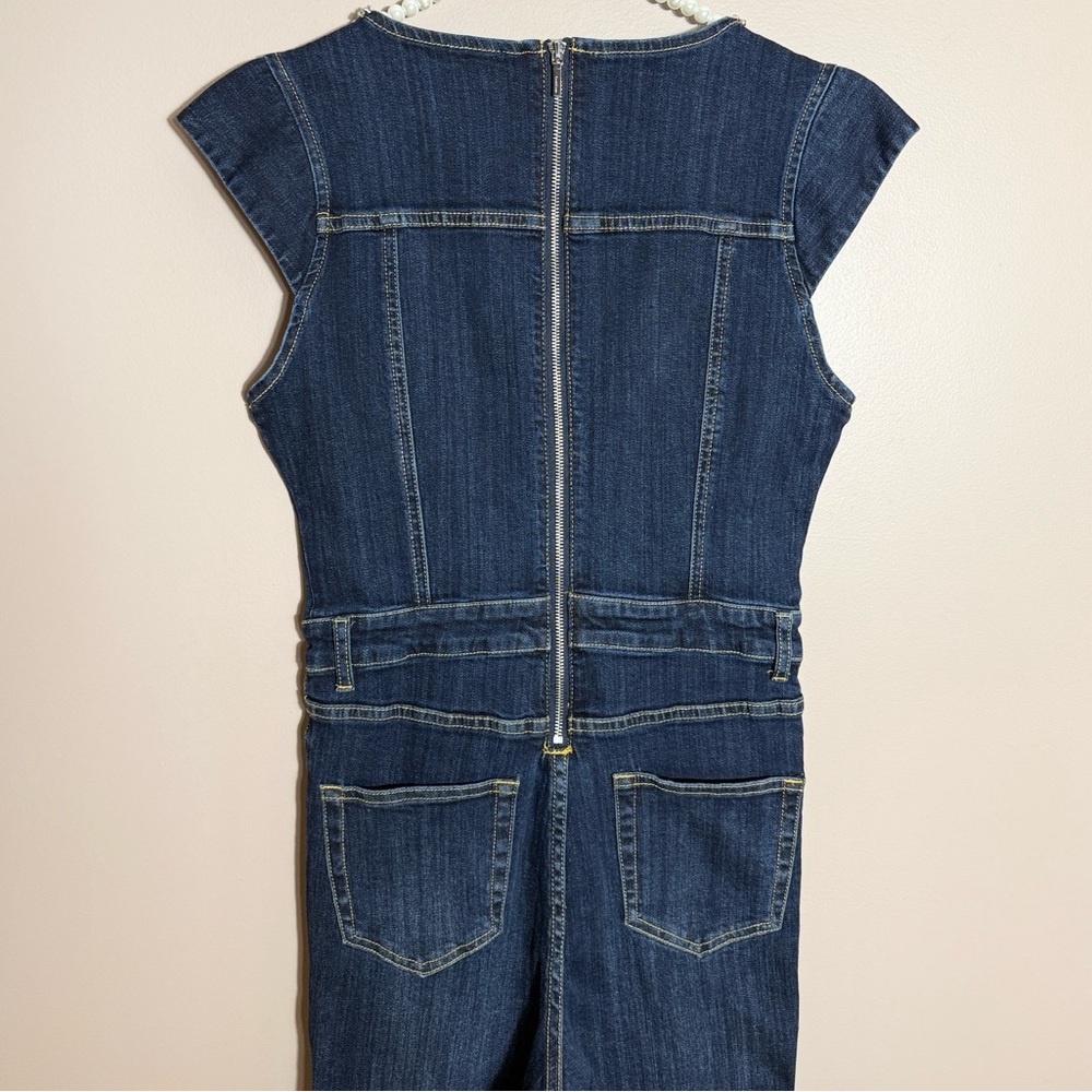 Bebe Flare Leg Denim Jumpsuit - Picture 4 of 6